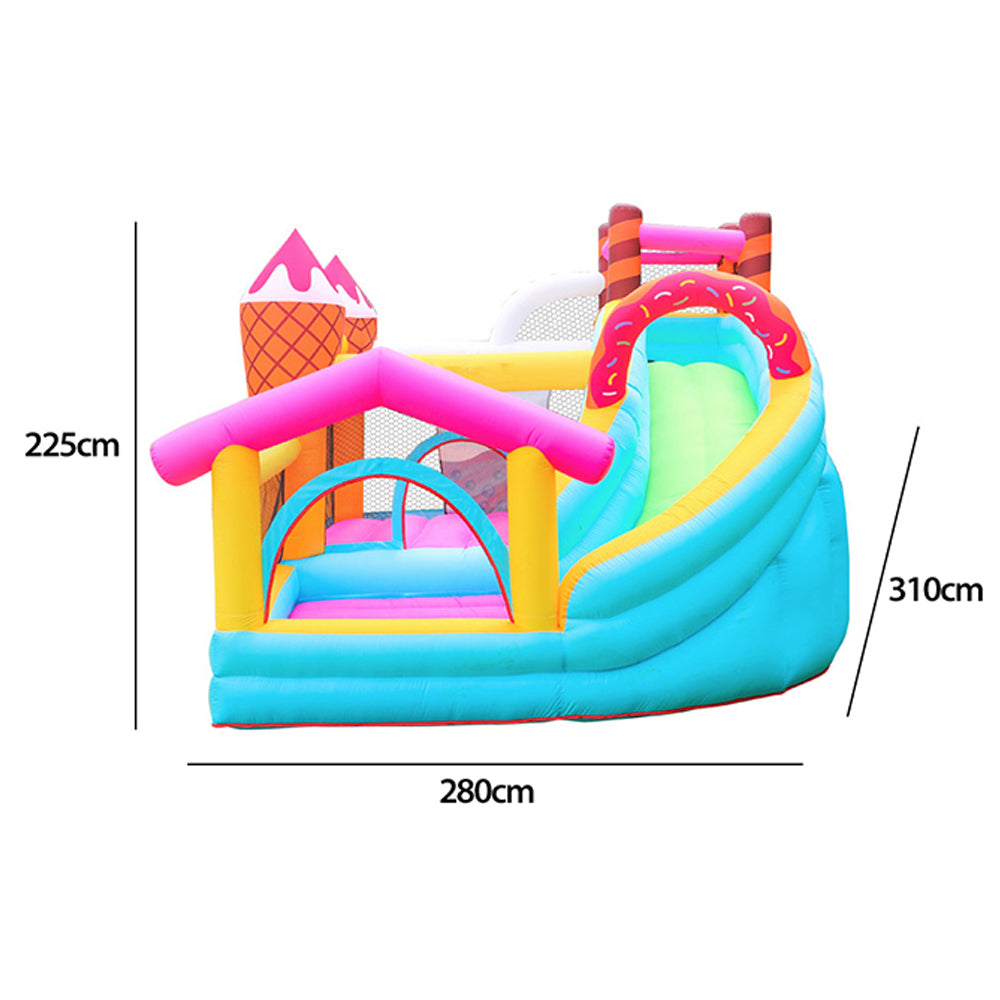AUSFUNKIDS 72043 Jumping Inflatable Castle w/ Ball Playing Area Slide Kids Home Amusement Playground - Colourful