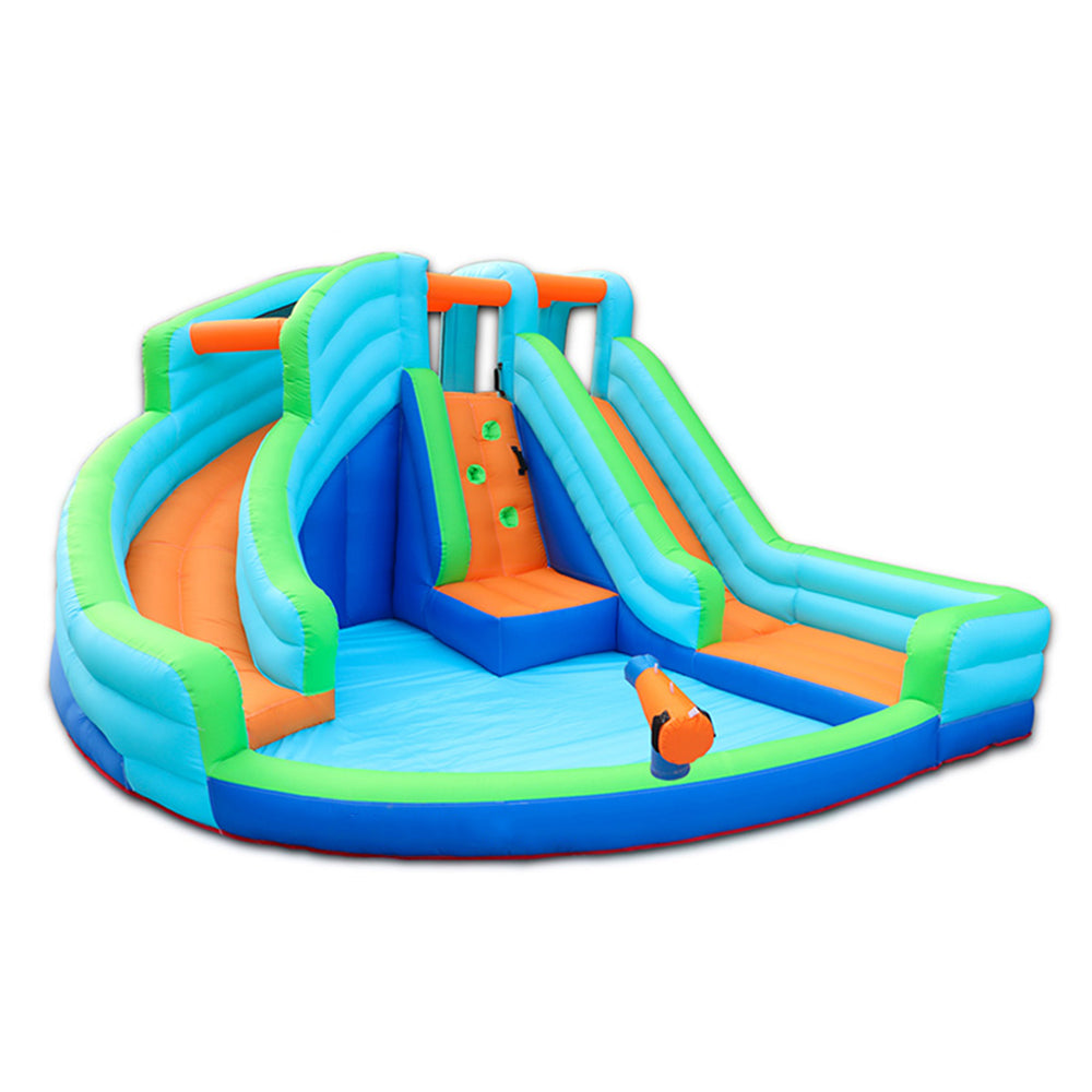AUSFUNKIDS 73002 Jumping Inflatable Castle w/ Ball Playing Area Double Slide Kids Home Amusement Playground - Colourful