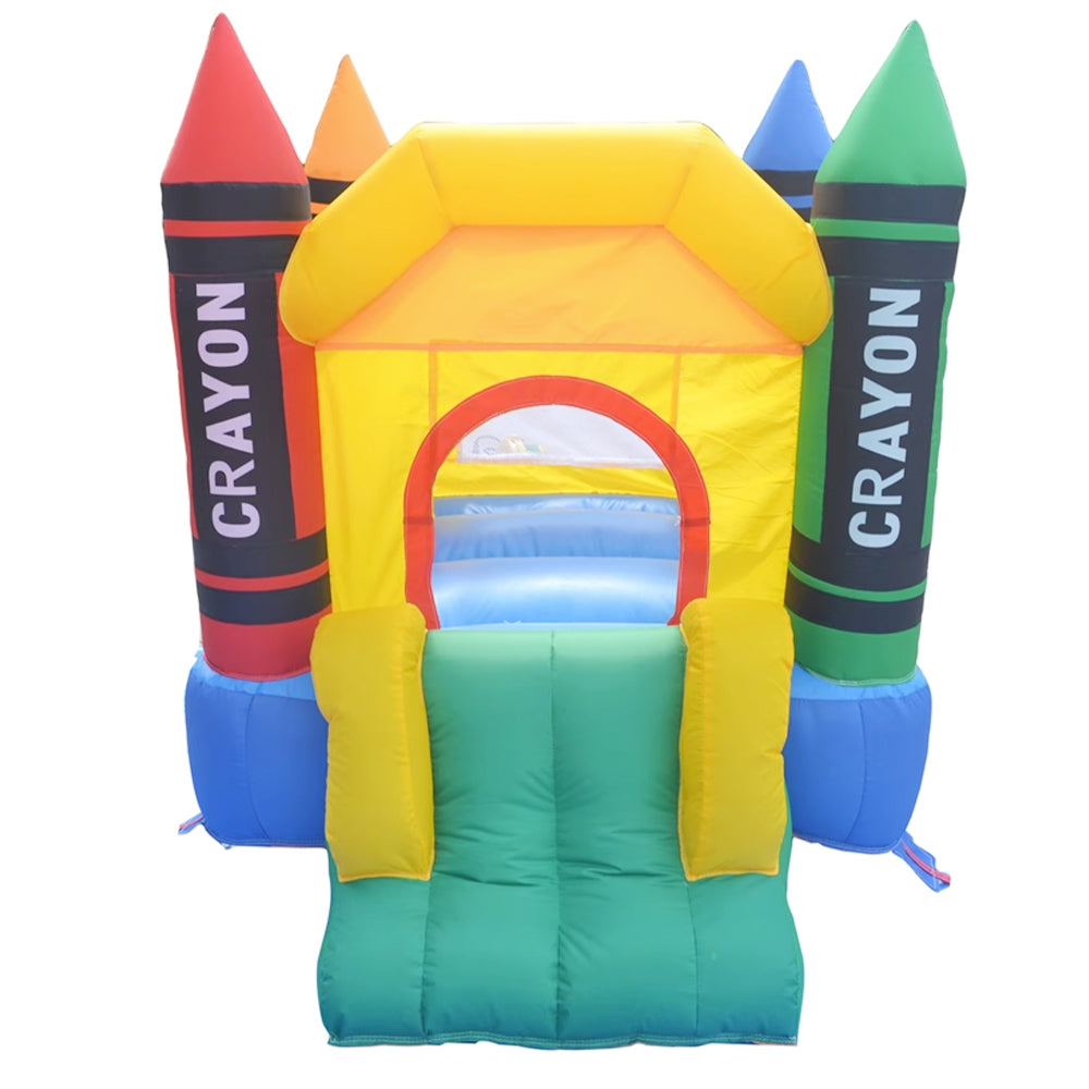 AUSFUNKIDS Jumping Inflatable Castle w/ Ball Playing Area Slide Kids Home Amusement Playground - Colourful
