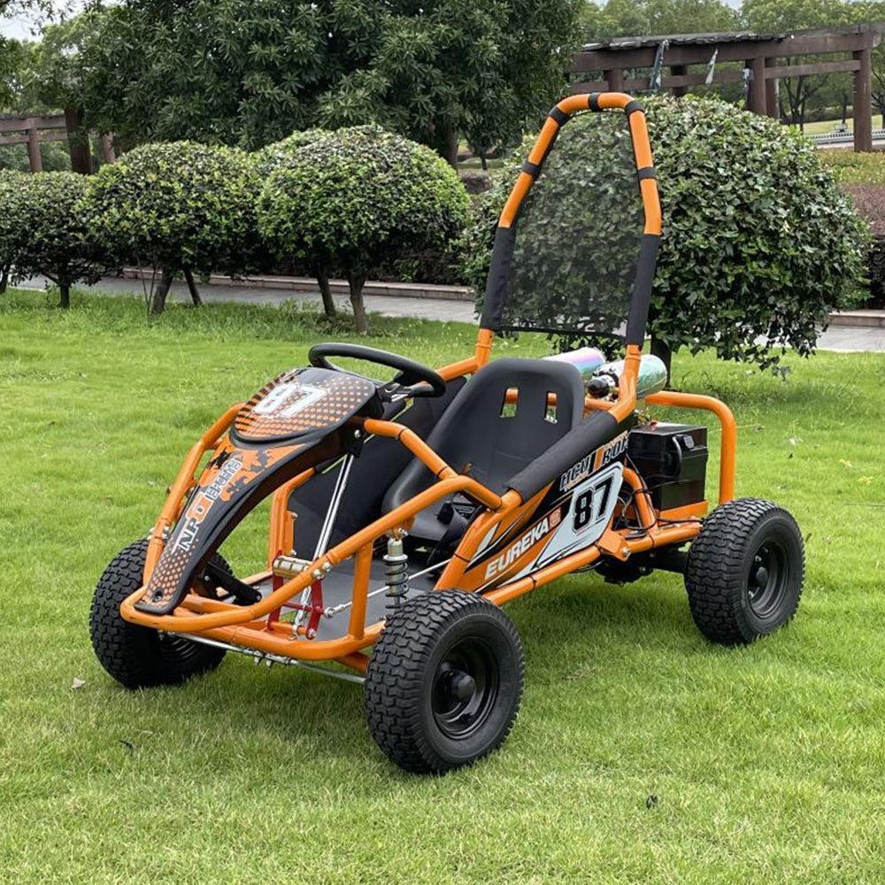 AKEZ 48V 20Ah 500W Electric Go Kart For Kids Four-wheel - Orange