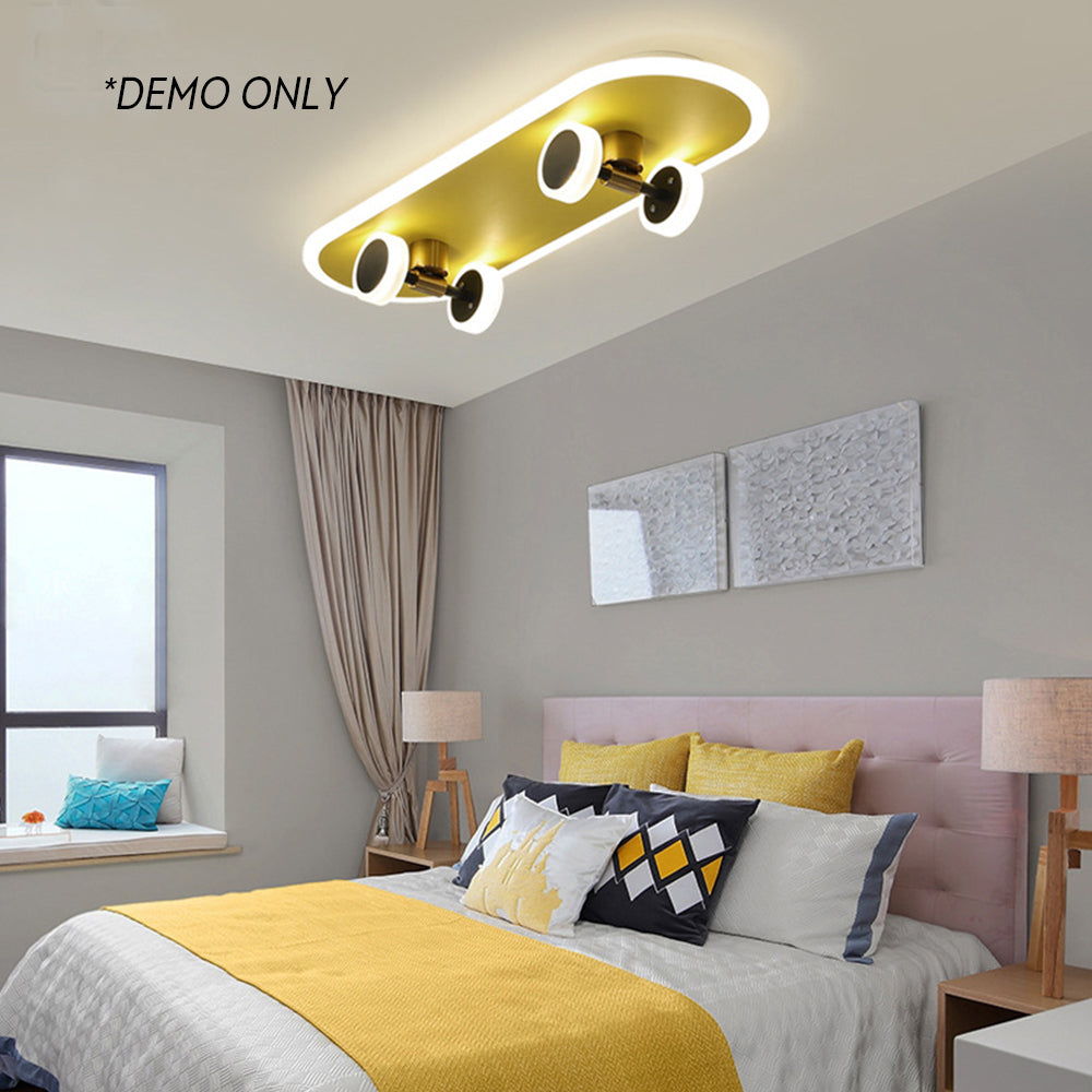 MASON TAYLOR Skateboard Shaped Ceiling Light  Home Lighting - Yellow