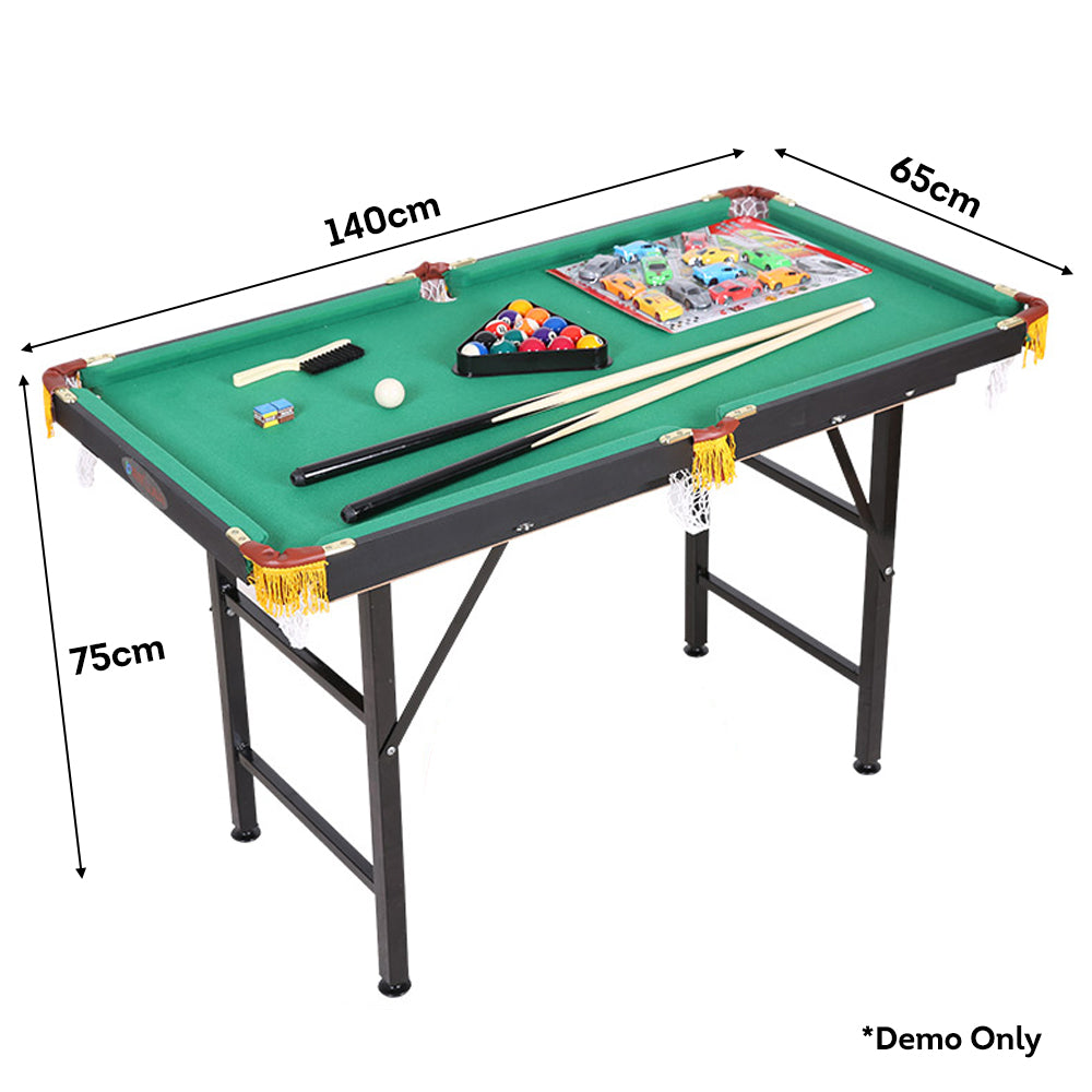 MACE 5FT Children Foldable Billiard Table Free Accessories W/ Ping Pong Top Indoor Fun Game Family Game - Black&Green