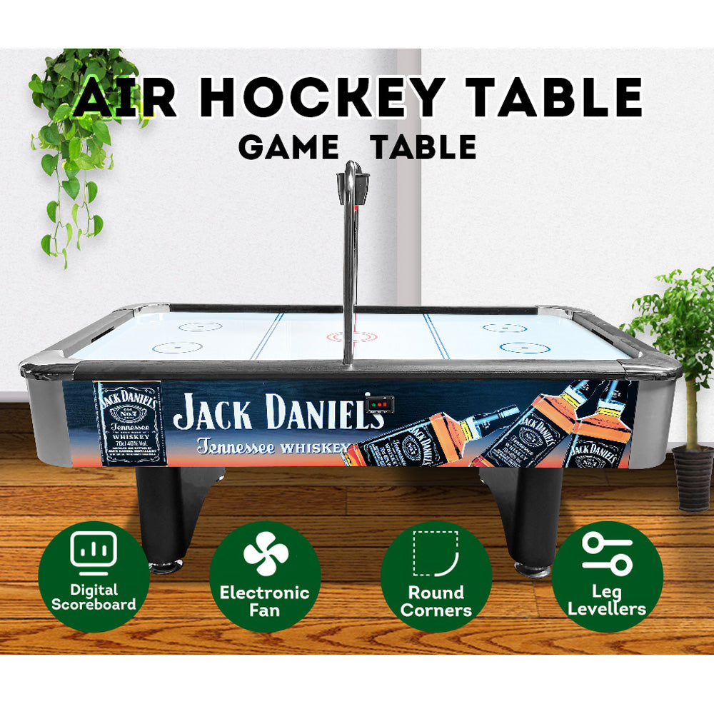 AH08 JD logo 7FT Air Hockey Table with Bridge Electronic Scoreboard