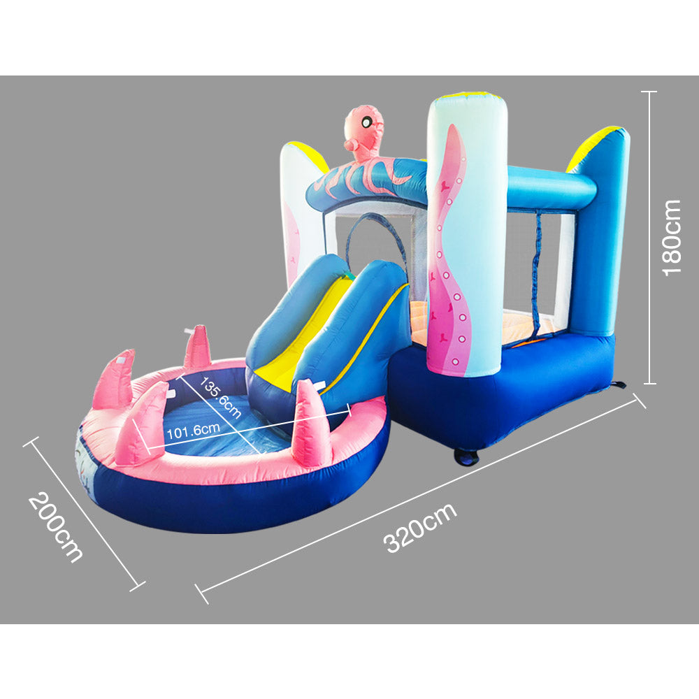 Octopus Small Inflatable Castle Kids Home Amusement Playground w/ Slide climb