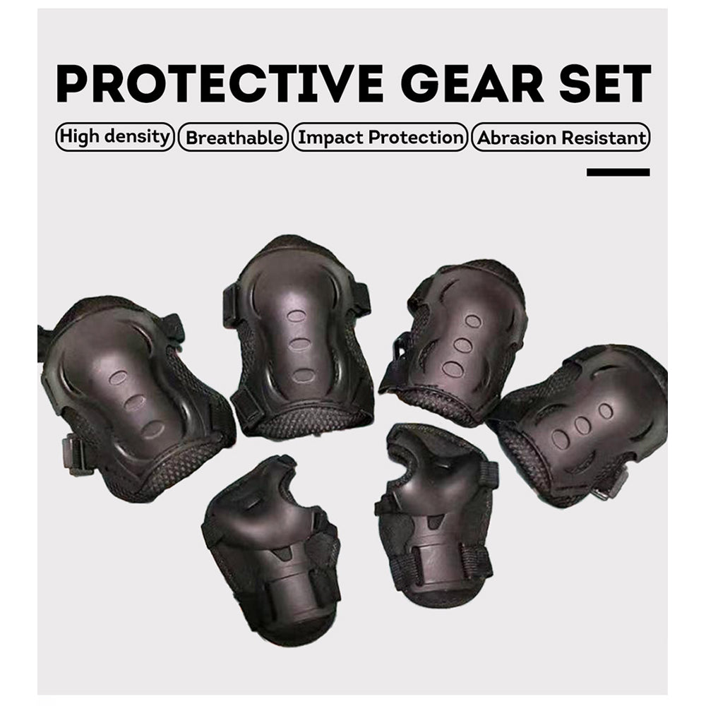 AKEZ PVC & High Elasticity Sponge Protective Gear Set elbow pads/knee pads/wrist pads - Black