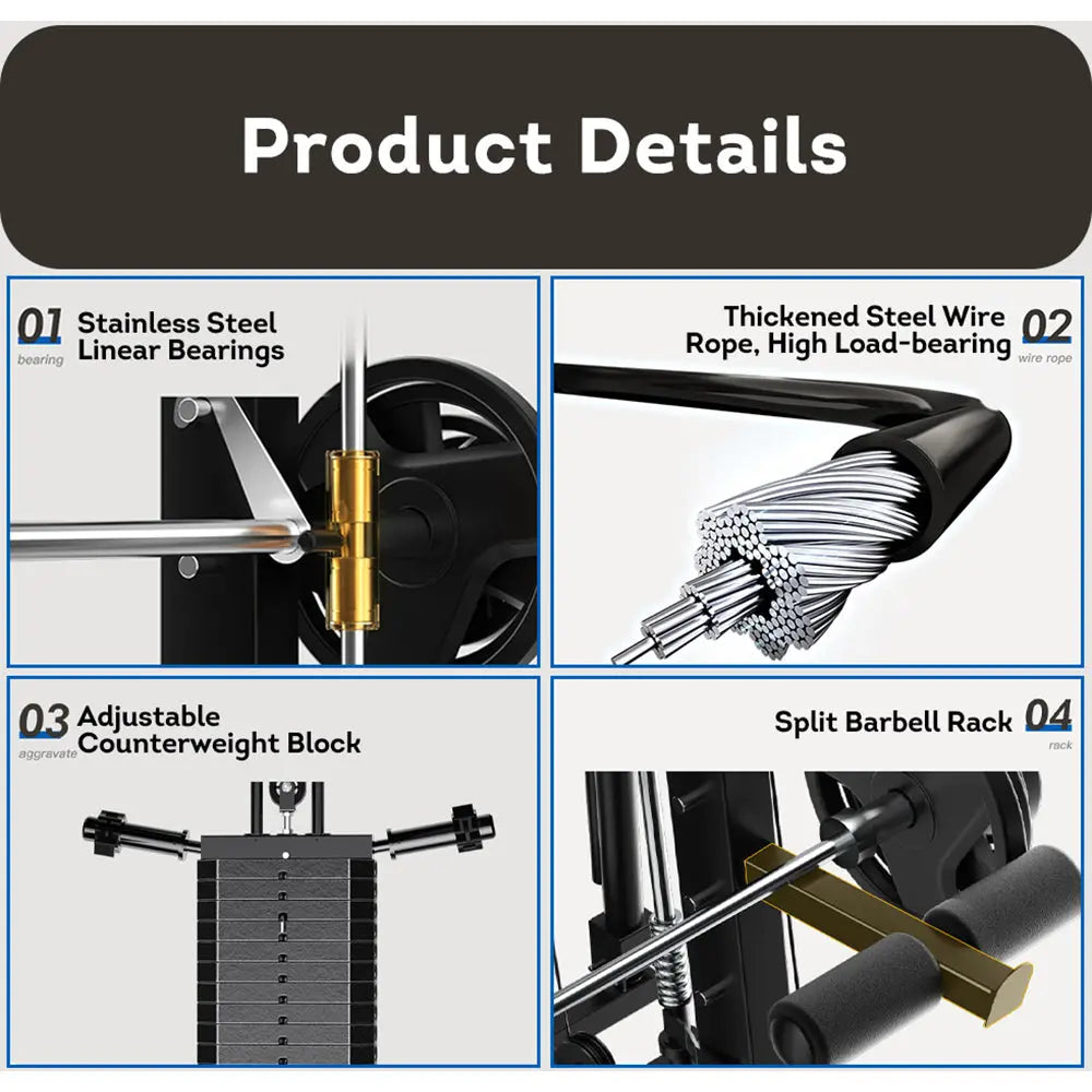 Meridian X6 Home Gym Multi-function Power Rack Squat Cage Weight Train Equipment Smith Machine