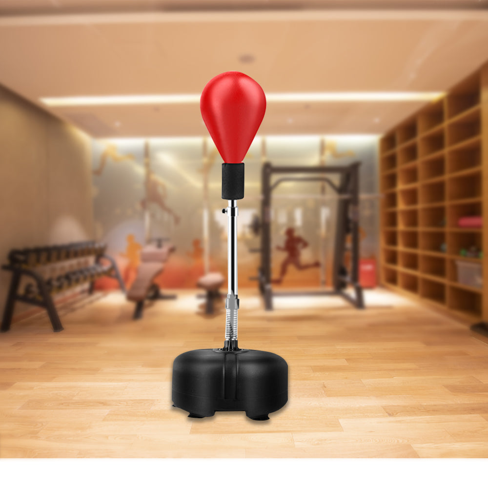 JMQ FITNESS 160cm Speed Ball Training Punching Stand Boxing Bag Height-adjustable - Red