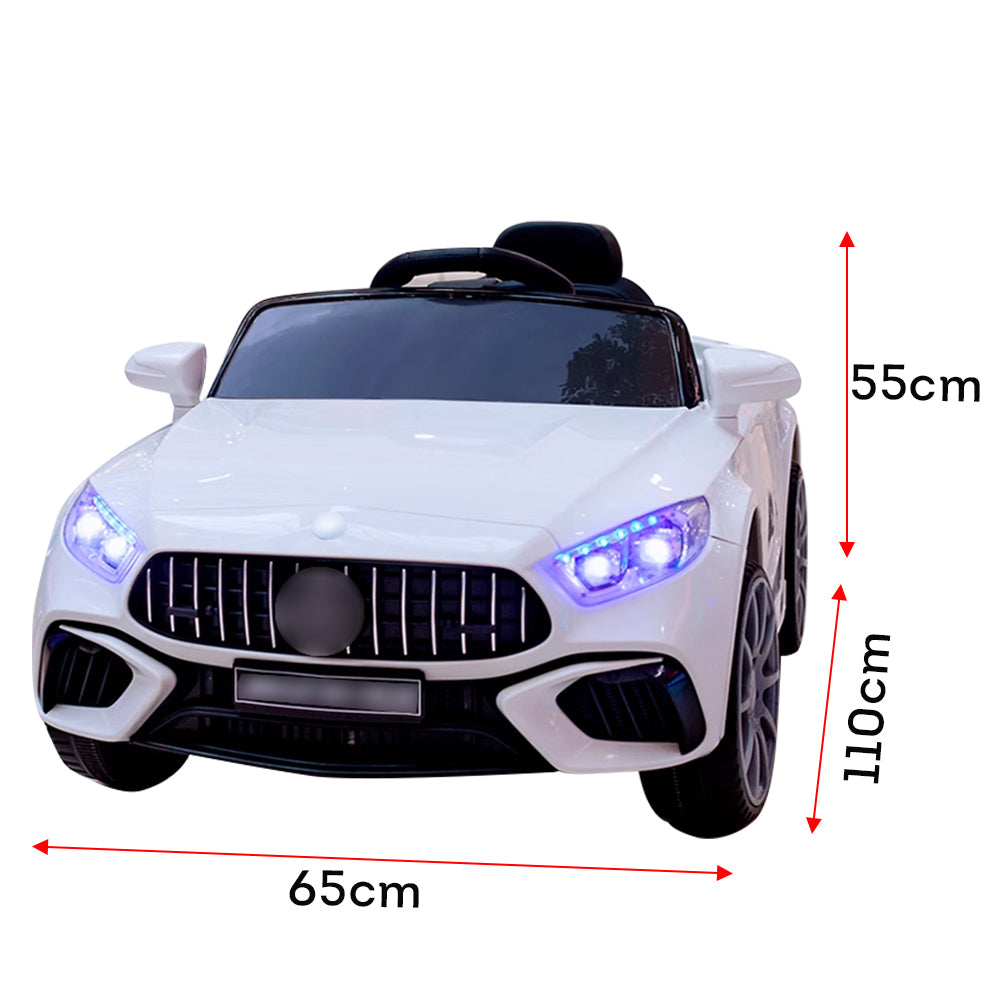 AKEZ 2WD12V Dual-wheel Drive Electric Car W/ Remote Control Kids Ride On Car - White