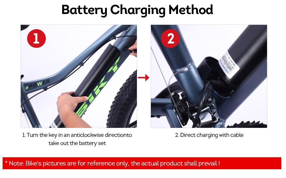 ROKETTO 36V Snow Motorized Bicycle Electric Bike eBike 26 Inch with Battery AKEZ