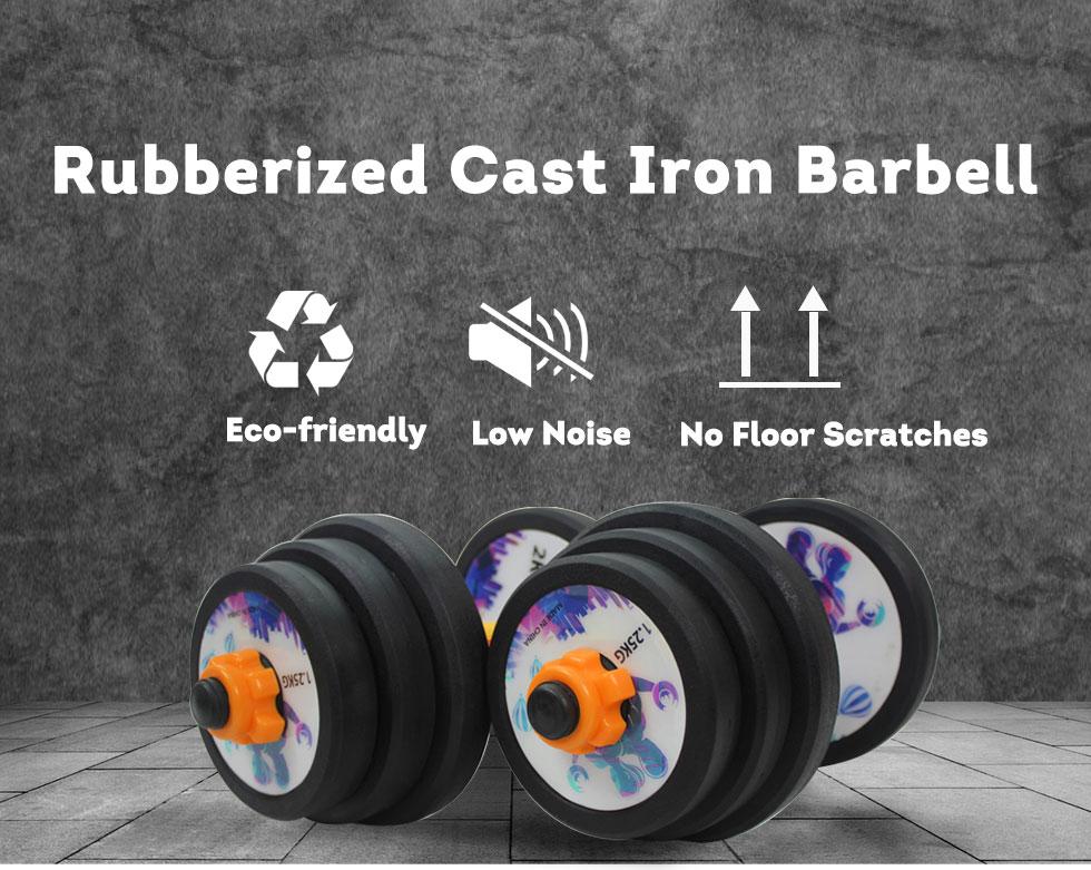 Rubber Cast Iron Plates Dumbbell Weight Set Exercise Equipment Dumbbell Fitness JMQ FITNESS