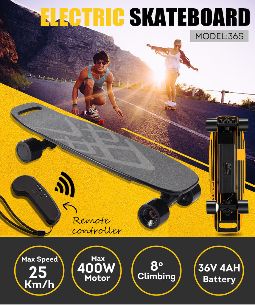 S4-4 Electric Skateboard Wireless Longboard Deck with Remote Control