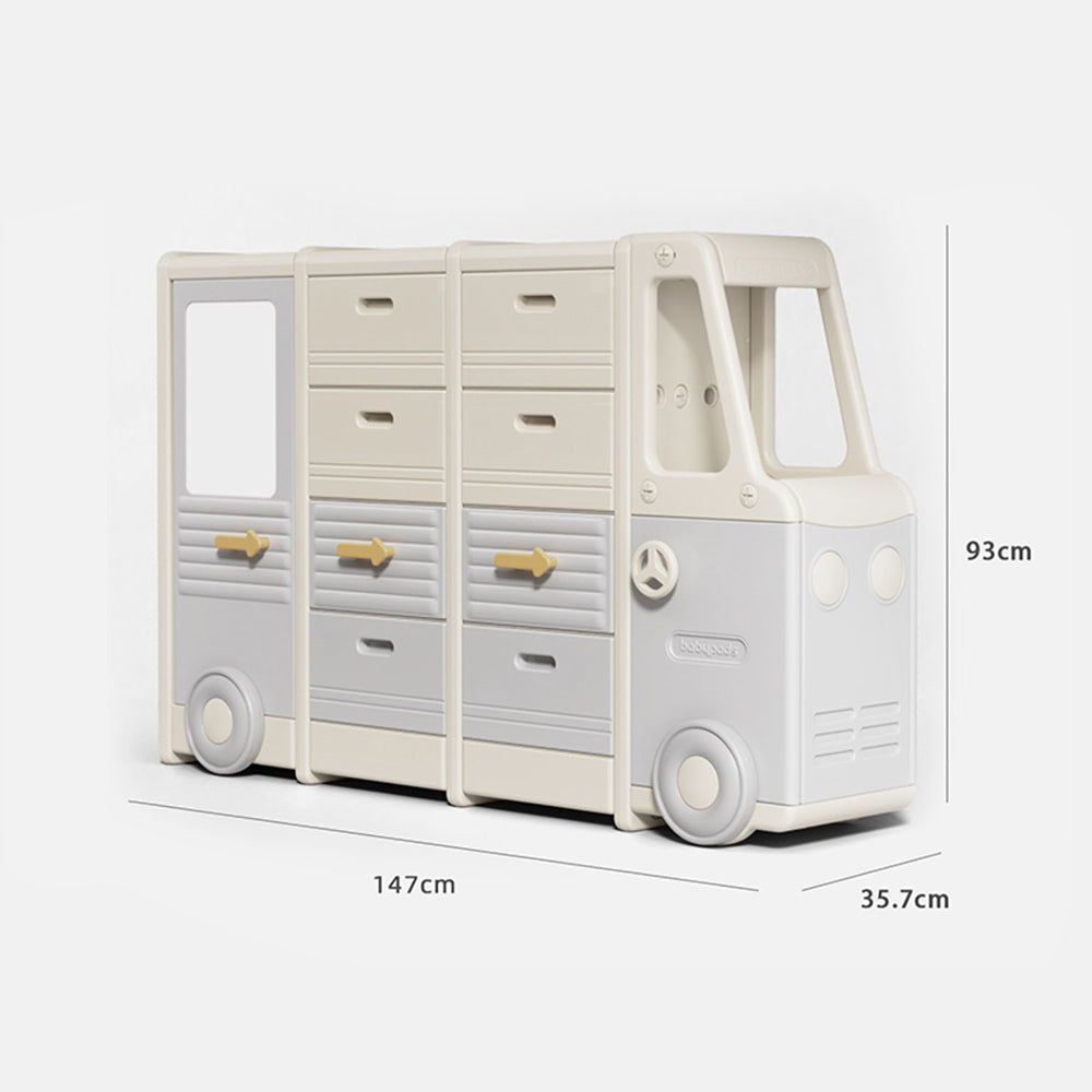 MASON TAYLOR Kids Car Shaped Storage Cabinet Large Capacity - White