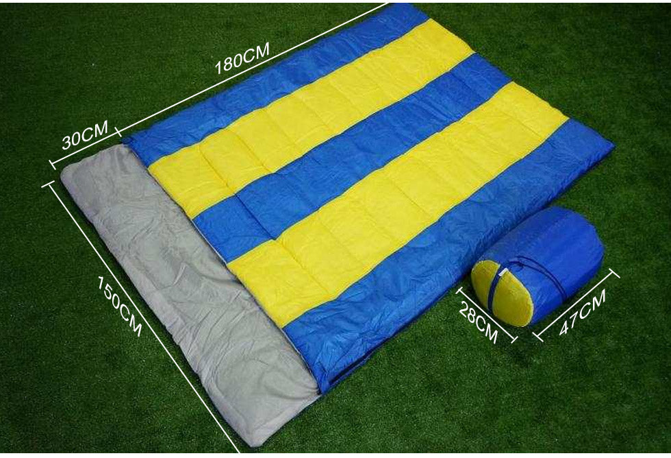 HY006 Double Sleeping Bag Bags Outdoor Camping Hiking Thermal Tent 210x150cm