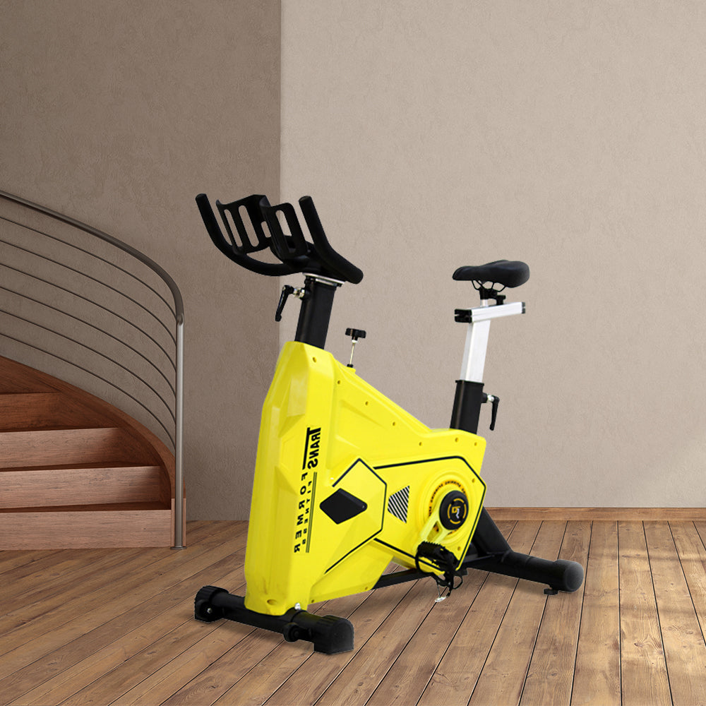 JMQ FITNESS Y1 Woolen Felt Frictional Resistance 13KG Flywheel Spin Bike Home Gym Train Equipment Machine - Yellow