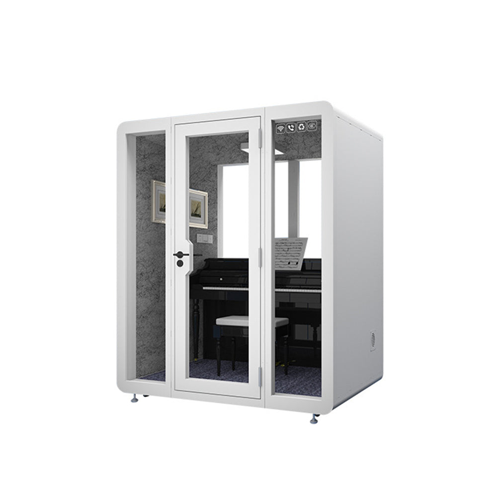 MASON TAYLOR 1.8x1.5m Movable Soundproof Booth w/ Carpet - White