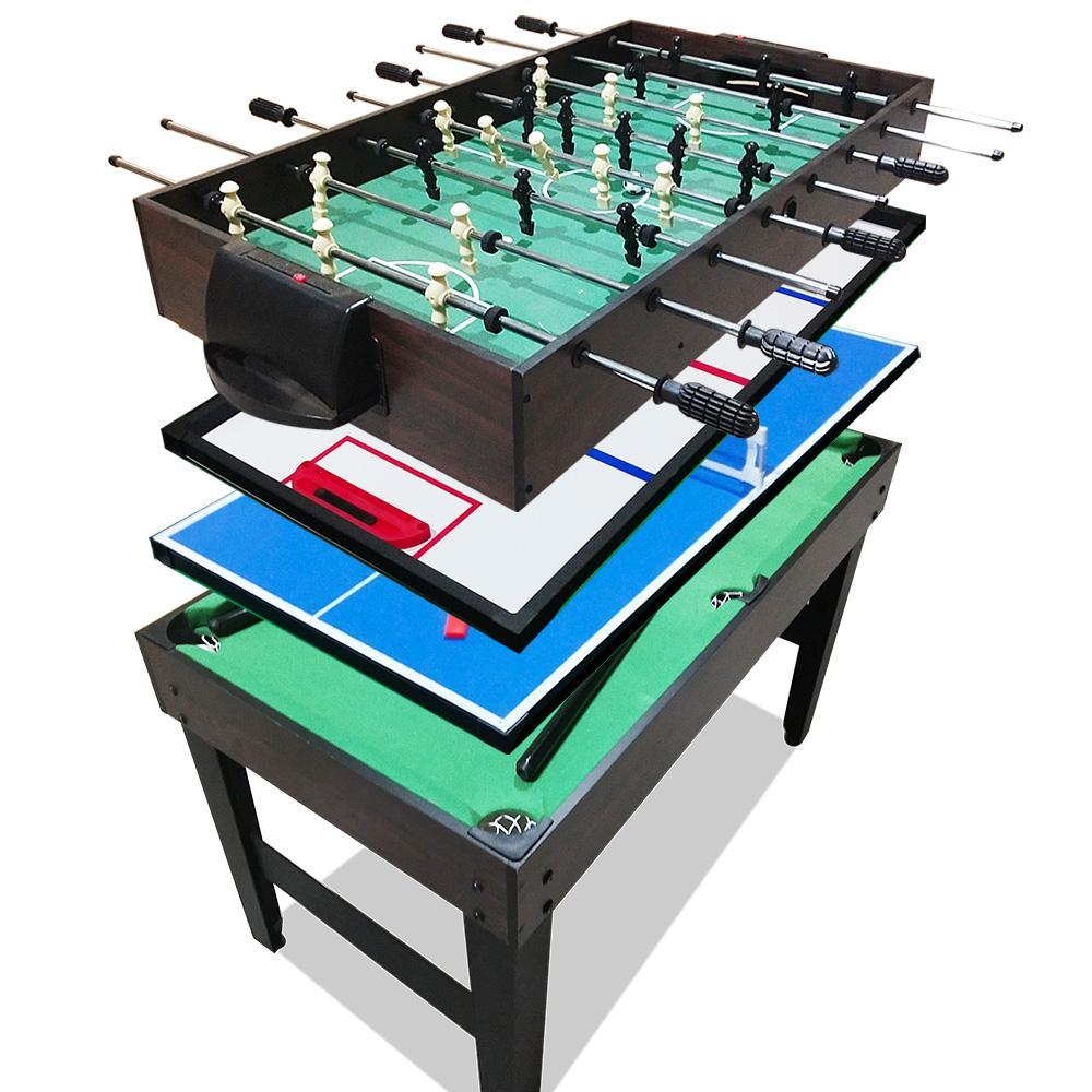 4FT 4-In-1 Multifunctional Soccer Table - Pool/Air Hockey/Table Tennis/Football