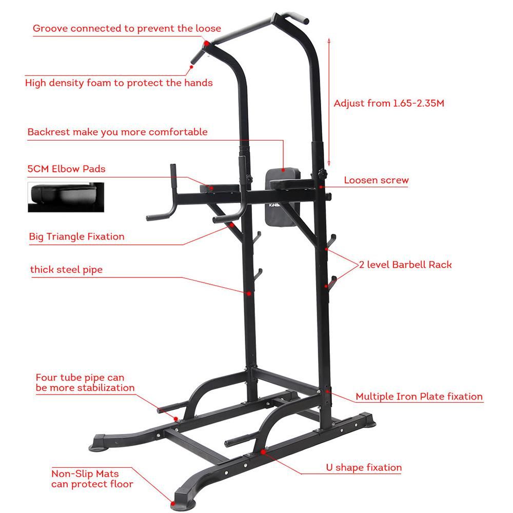 T056 Pull Up Chin Ups Knee Raise Workout Station Men Women Exerise Home GYM Fitness