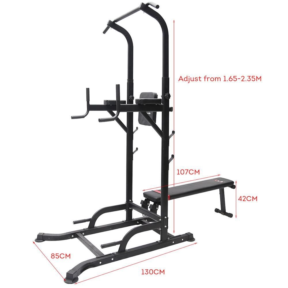 T058 Pull Up Chin Ups Knee Raise Workout Station Men Women Exerise Home GYM Fitness