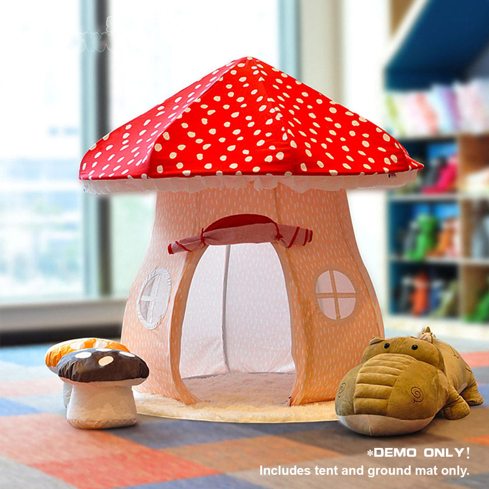 AUSFUNKIDS Mushroom Play Tent W/ Ground Mat For Kids - Red