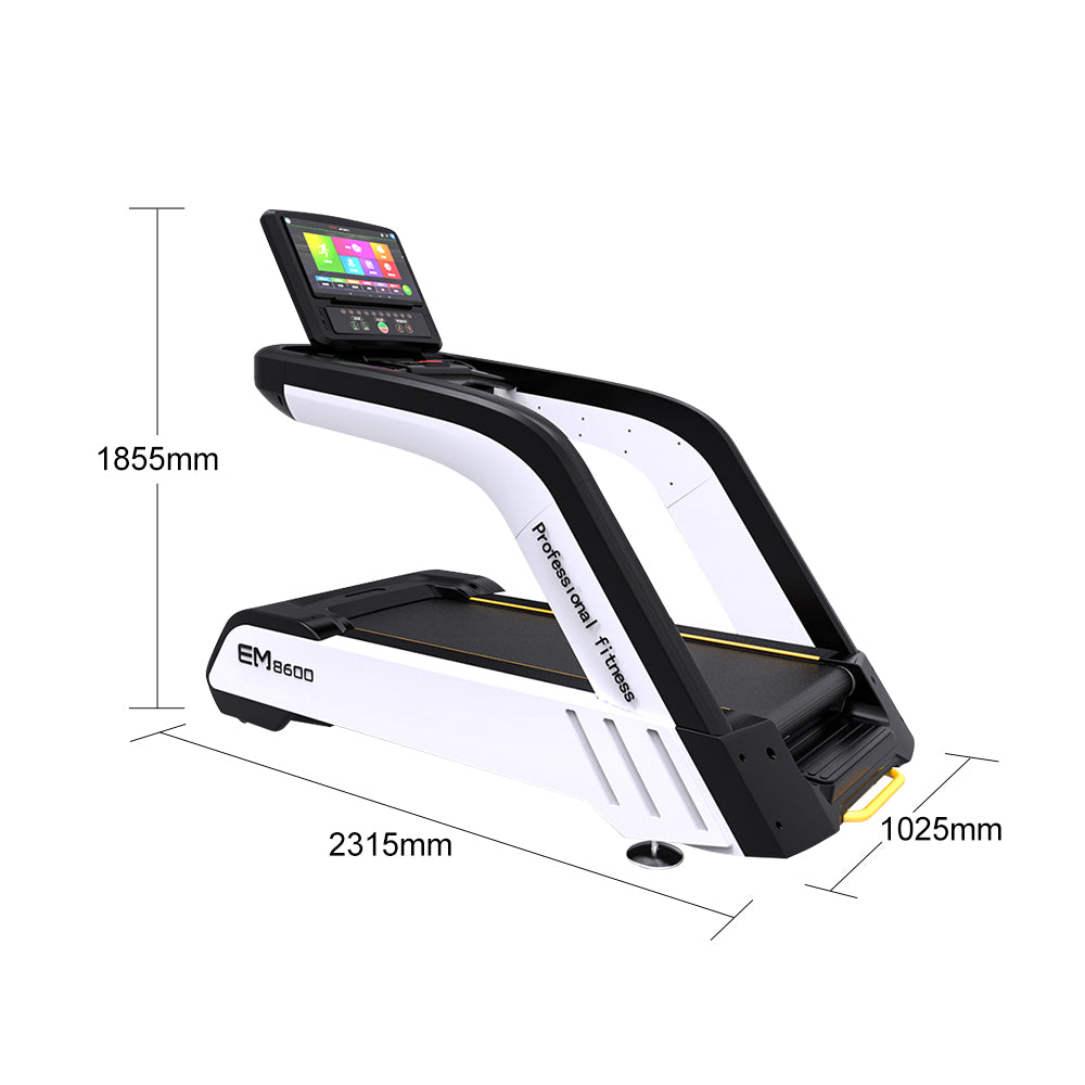 JMQ FITNESS EM8600A 7.0HP Electric Treadmill w/ Touch Screen Home Gym Train Equipment Machine - White&black