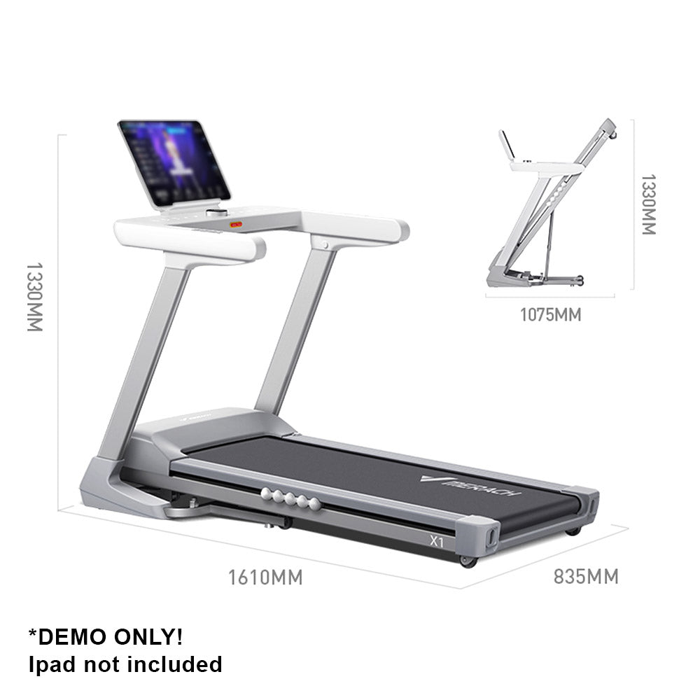 MERACH X1P 2.5HP Contact Heart Rate Electric Treadmill Home Gym Train - White