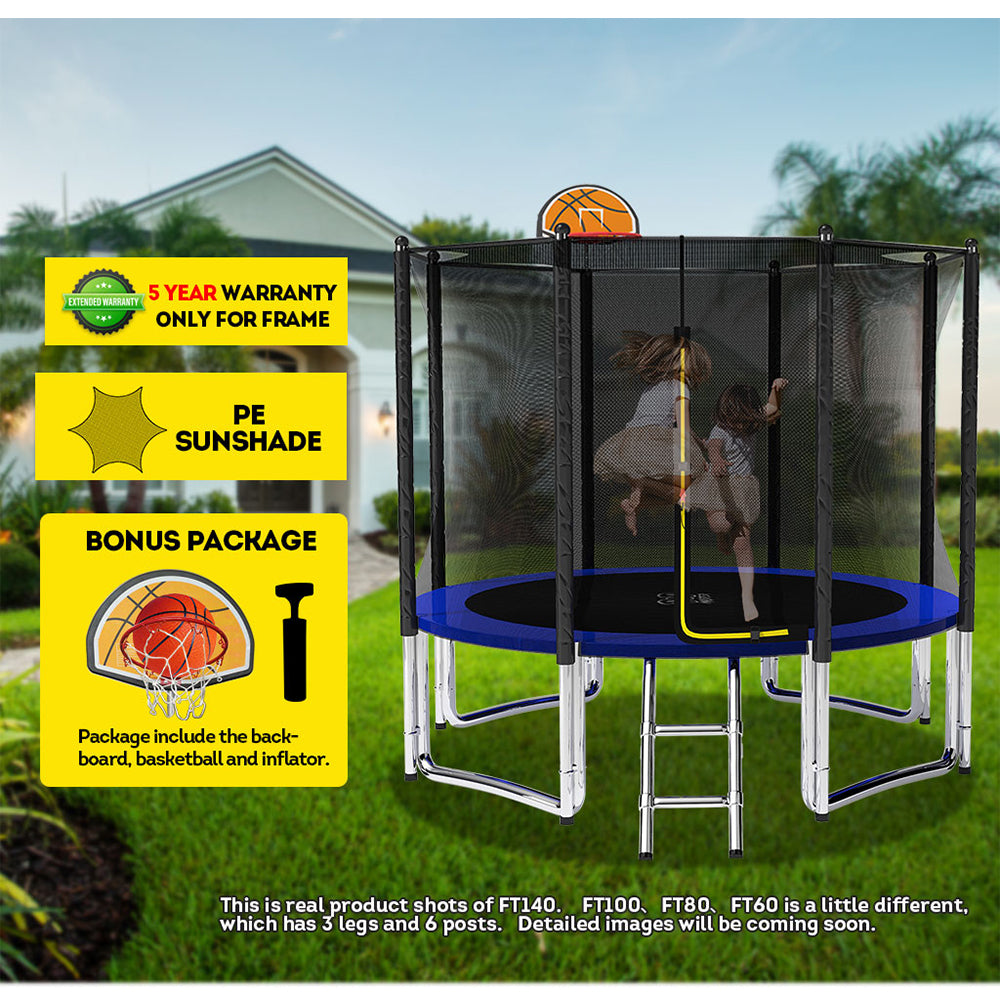 Pop Master Flat Trampoline Basketball Hoop Ladder Kids with PE sunshade cover 5 Year Warranty Only For Frame With Free Bonus Package