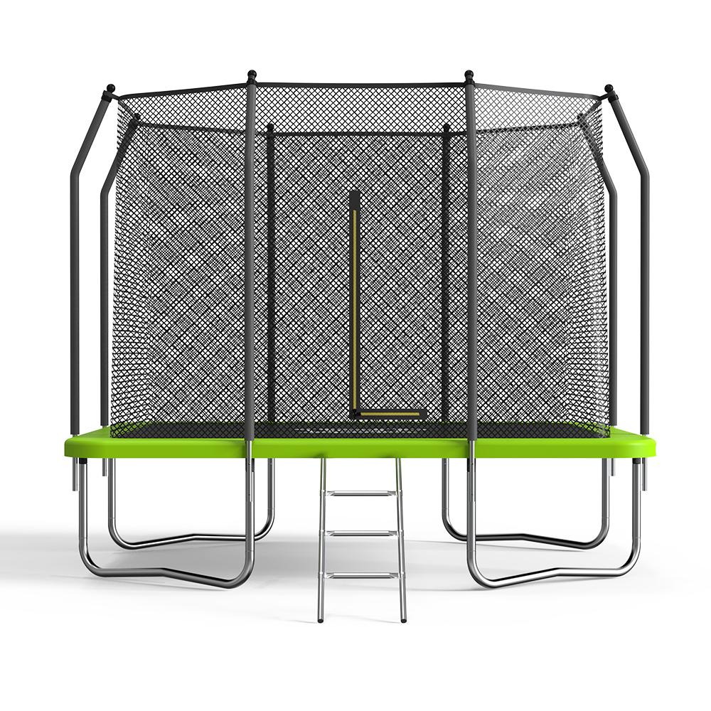 PoP Master 9FT x 7FT Rectangular Trampoline with Spring Ladder Safety Net Kids