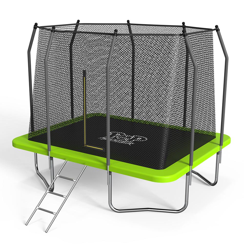 PoP Master 9FT x 7FT Rectangular Trampoline with Spring Ladder Safety Net Kids