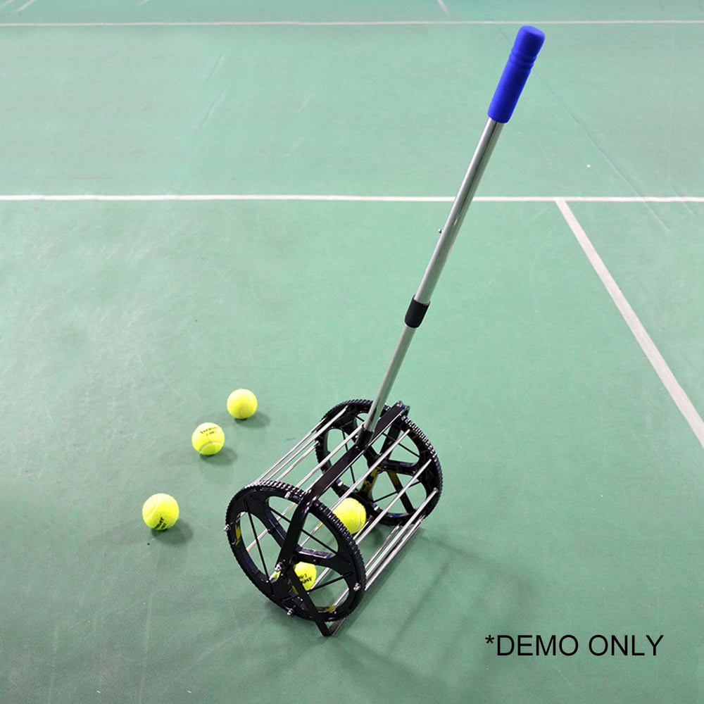 BALLSTRIKE Indoor/Outdoor Tennis Ball Collector with Wheels - Black