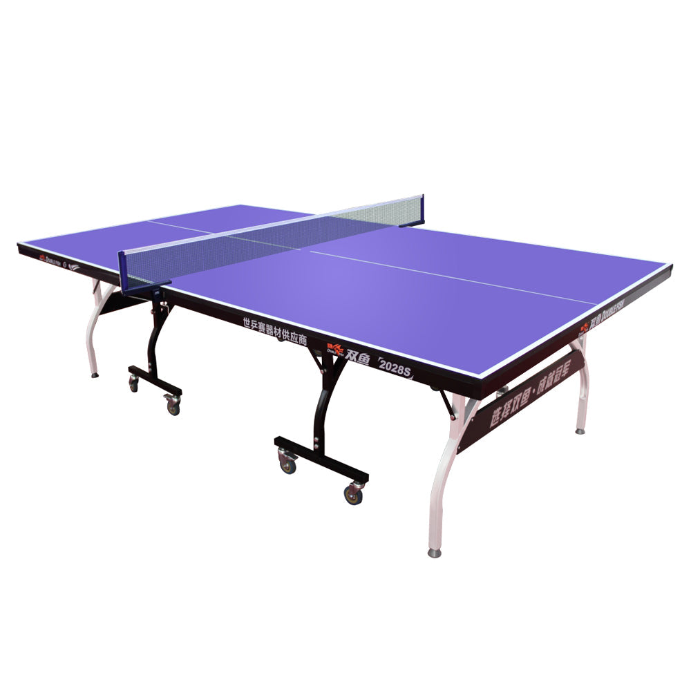 DOUBLE FISH 2028S Indoor Foldable Table Tennis/Ping Pong Table High-quality Steel Leg - Black&Blue