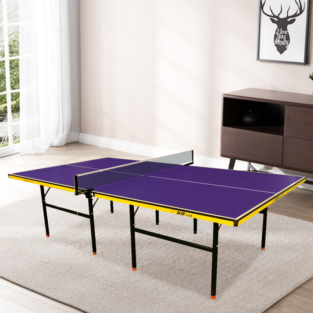 DOUBLE FISH 518E Indoor Table Tennis/Ping Pong Table High-quality Steel Leg - Black&Blue