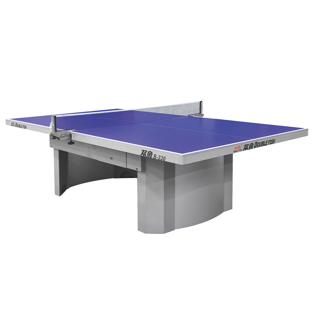 DOUBLE FISH B330 Indoor Table Tennis/Ping Pong Table High-quality Steel Leg - Gray&Blue