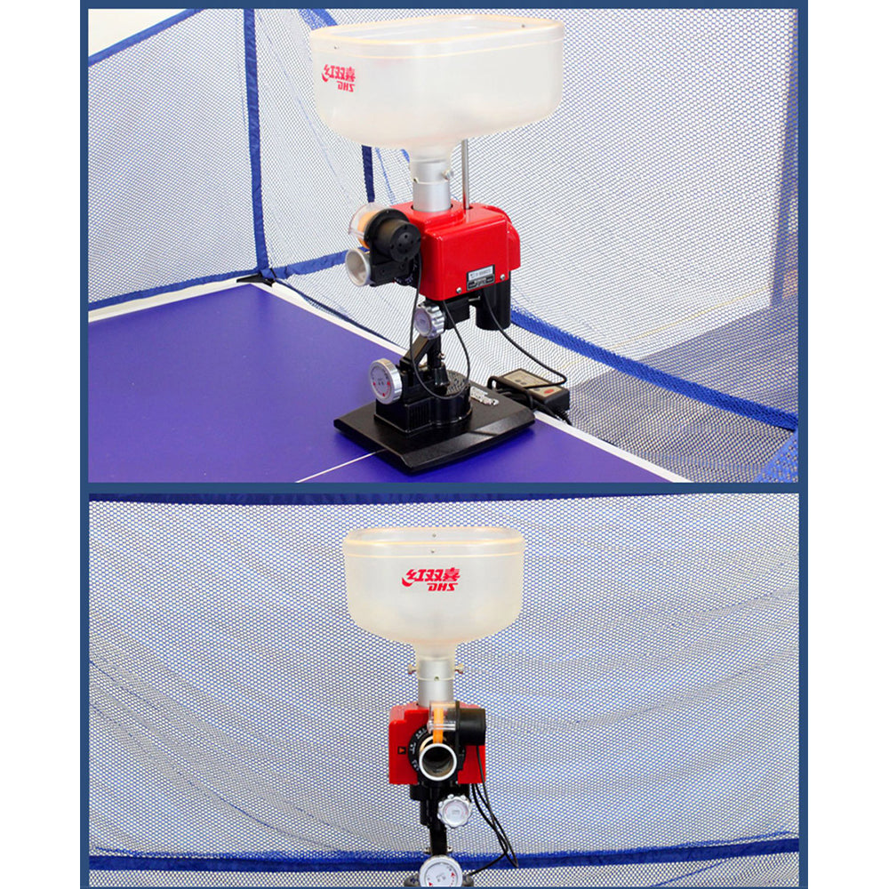 DHS R0 Spin Ball Table Tennis Robot Trainer Ping Pong Training Machine - Black&Red