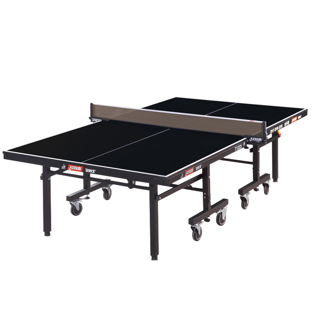 DHS T1223 Indoor 22mm Table-top Table Tennis / Ping Pong Table W/ Accessories - Black