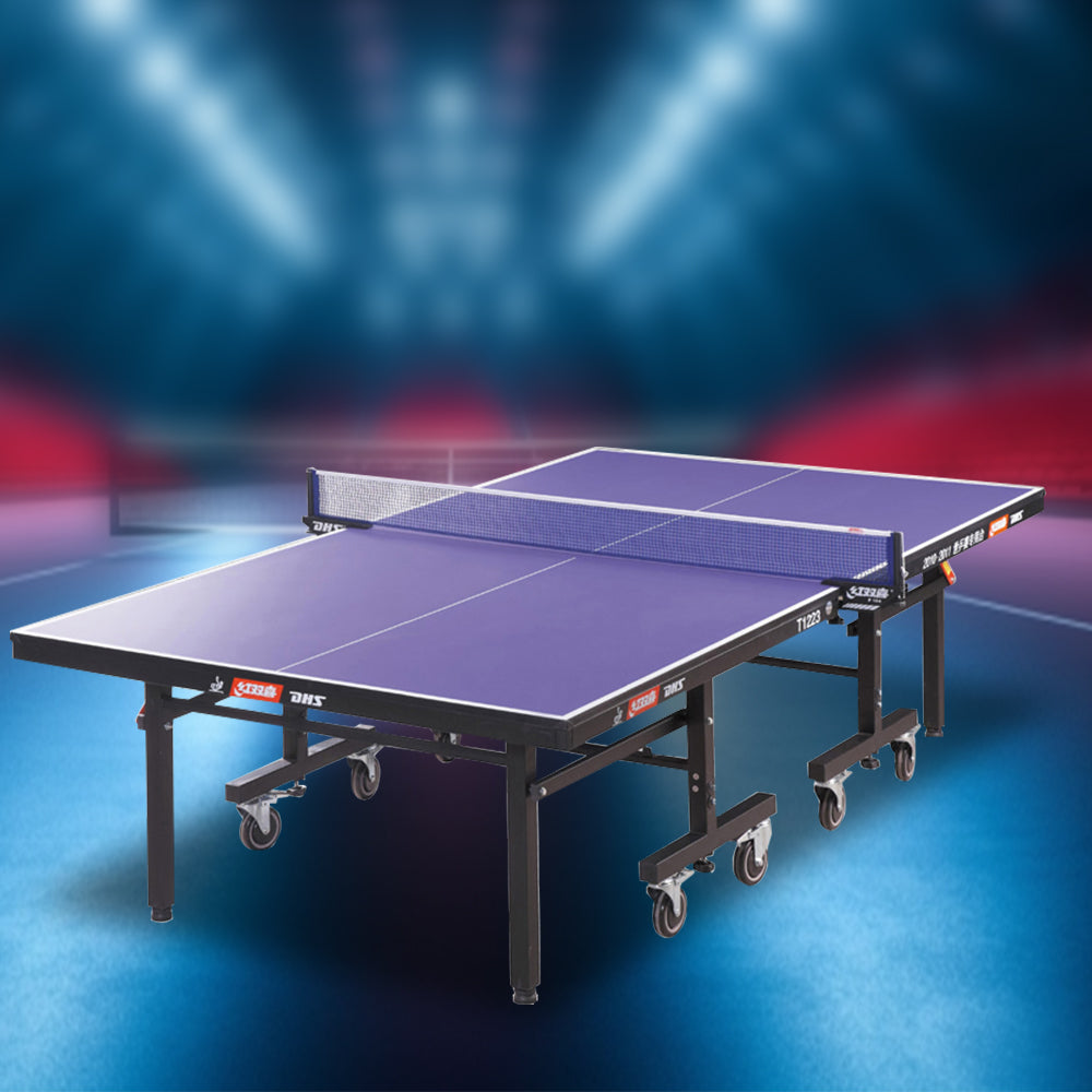 DHS T1223 Indoor 22mm Table-top Table Tennis / Ping Pong Table W/ Accessories - Blue