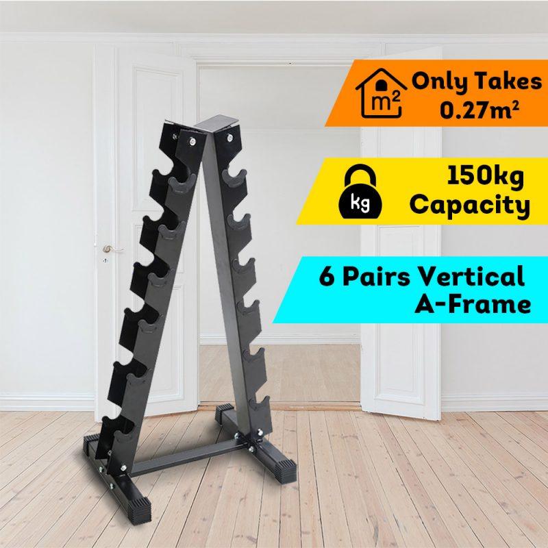 Vertical Dumbbell Dumbbells Storage Rack Stand 6-Pair Home Gym Weight Equipment